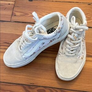 Vans Women's White Floral Sneakers